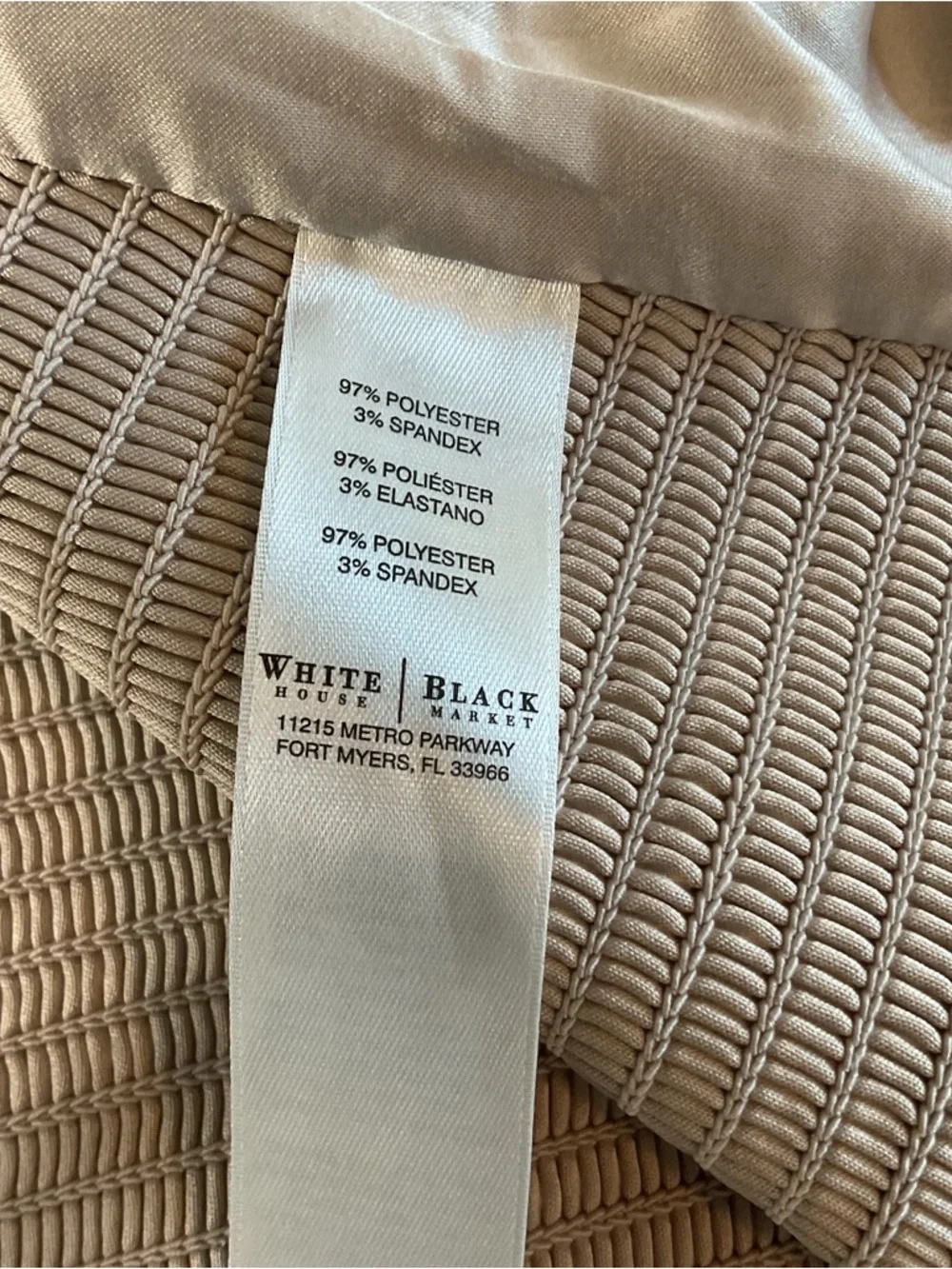 White House Black Market Satin Drape-Neck Blouse in Champagne XL - Picture 7 of 9